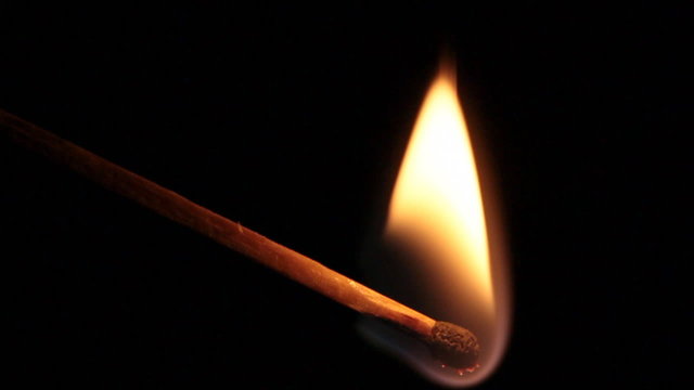 slow motion of burning matchstick