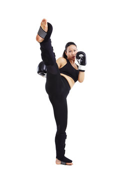 Frau, Kickboxen 1