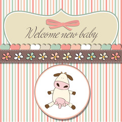 fun greeting card with cow