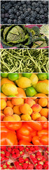 Collage arc en ciel de fruits et légumes