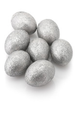 Silver Easter eggs