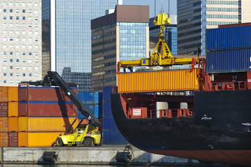 maritime activity at the Port of Genoa,Italy