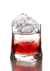 Ice in cocktail glasses