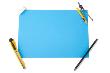 empty blue paper background