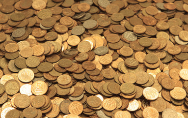 full frame background with mixed coins