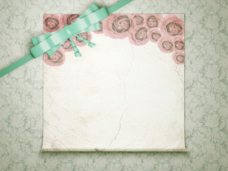 Vintage wedding background with roses.