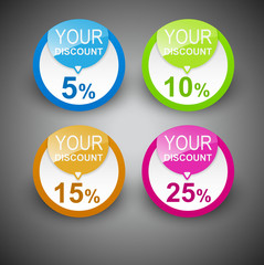 Discount labels. Vector