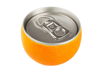 Orange fruit with can
