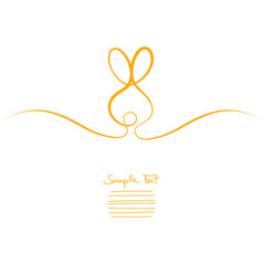 Easter Card Orange Bunny Branded