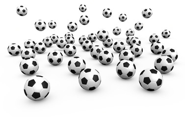 Falling football balls