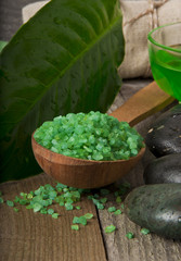 Spa on a wooden background