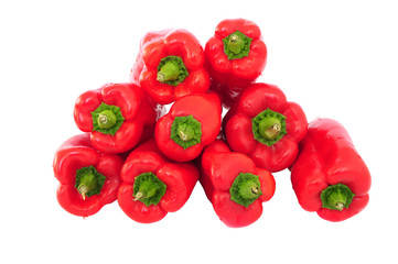Red peppers isolated