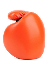 Orange boxing glove closeup