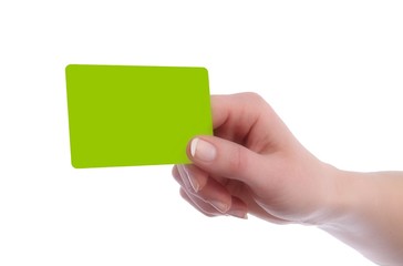 Karte Kreditkartenformat in Hand