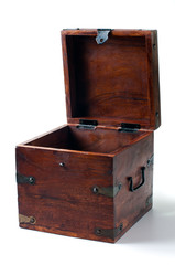 Open wooden box