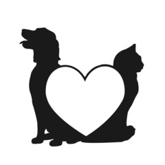 Cat and dog love logo - 39522539