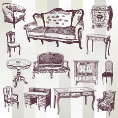 Antique Furniture Doodled - 39522904