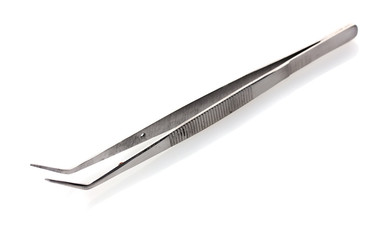 Medical tweezers isolated on white