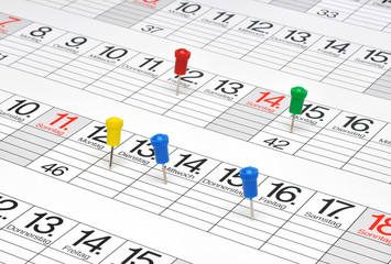 Kalender mit Pins  #120304-002