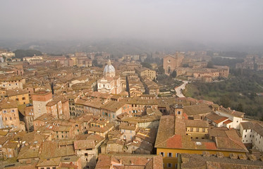 Fototapeta na wymiar View Siena From Torre Del Mangia