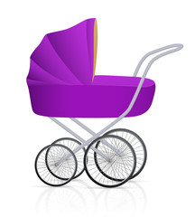 Fototapeta na wymiar Baby buggy. Vector illustration on white background