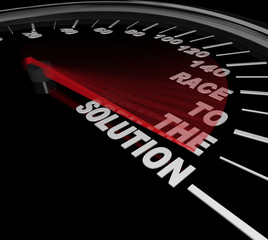 Race to the Solution Speedometer Solve Problem