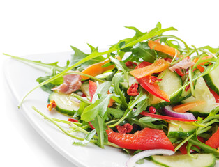 Fresh salad isolated on white