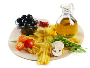 Italian cuisine - pasta and olive oil