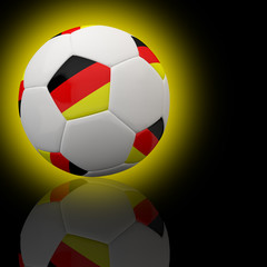 Obraz premium Germany flag on 3d Football