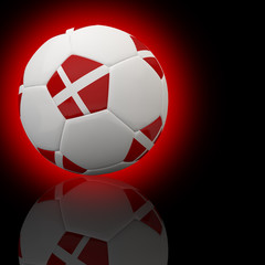 Denmark flag on 3d football