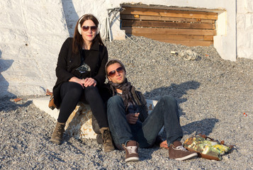 Young Couple On The Beach Of Nice