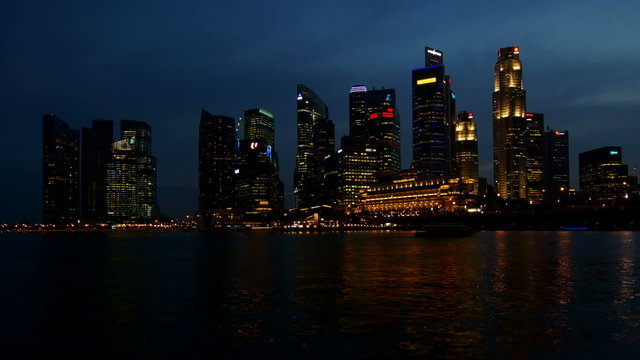 Singapore Business Ceneter, dusk time-lapse