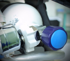fragment of reducer on oxygen tank