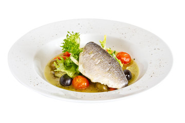 Fish soup with dorado and vegetables