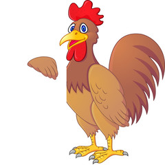 Rooster With Blank Sign