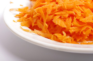 Grated carrots in a plate