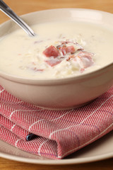 Cream cheese soup with bacon