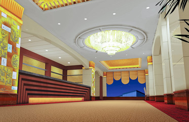 3d modern hall,corridor