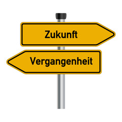 Schild Zukunft-Vergangenheit