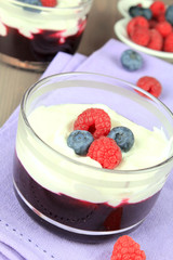 Greek yogurt dessert with fresh berries