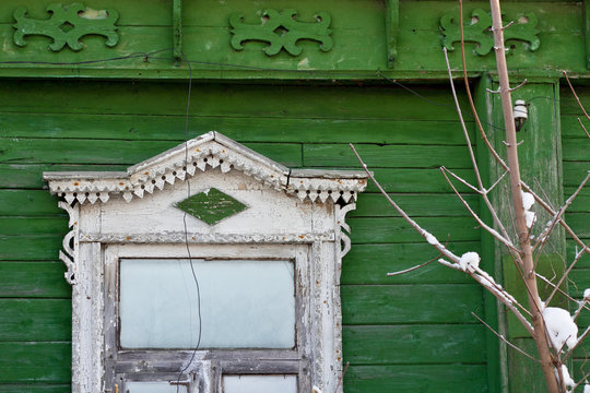 Fragment Of A Russian Old-style Window Decoration