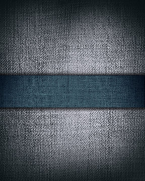 grunge grey fabric with dark blue bar as vintage texture
