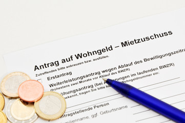 Obraz premium Antrag auf Mietzuschuss