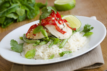 Sticky chilli chicken