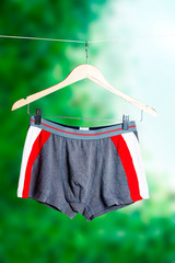 grey and red men's boxer briefs