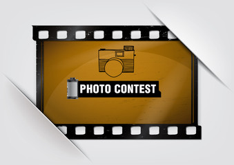 Fototapeta premium Negative filmstrip frame inserted in the album