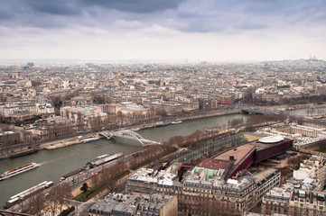 Fototapeta na wymiar View of Paris from the Eiffel Tower