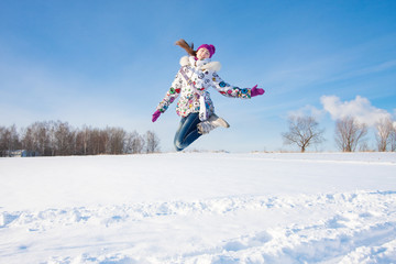 jumping girl outdoor