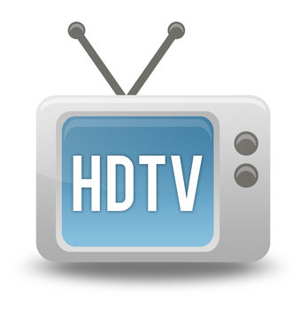Cartoon-style TV Icon with "HDTV" wording on screen