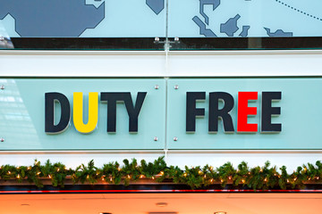 Duty Free sign in a airport.